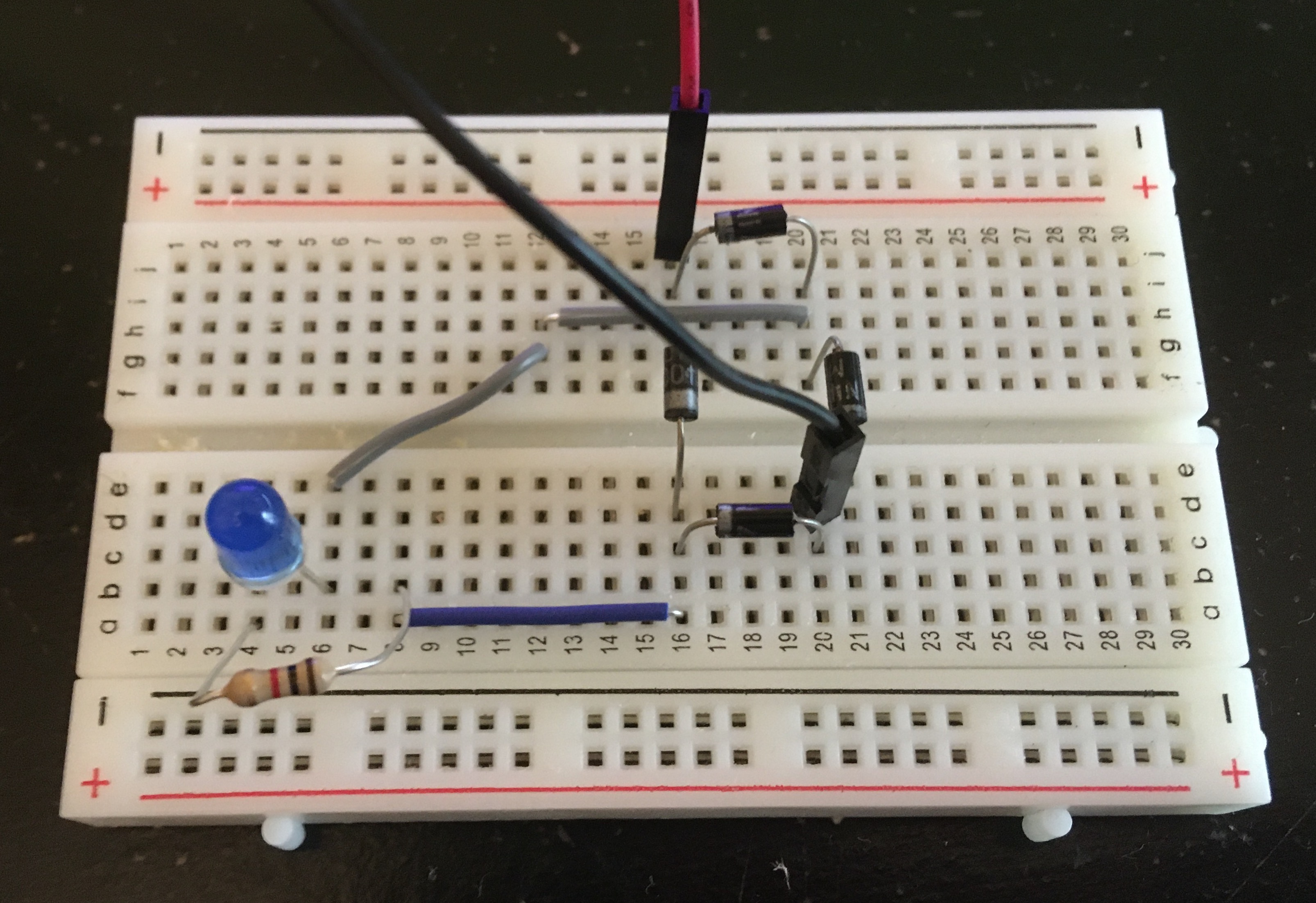 Circuits Components Arranged on Breadboard