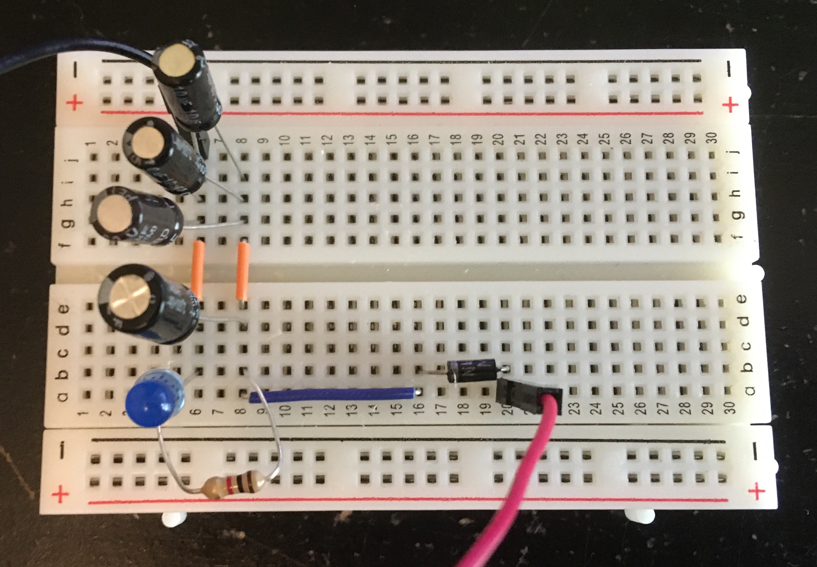 Circuits Components Arranged on Breadboard