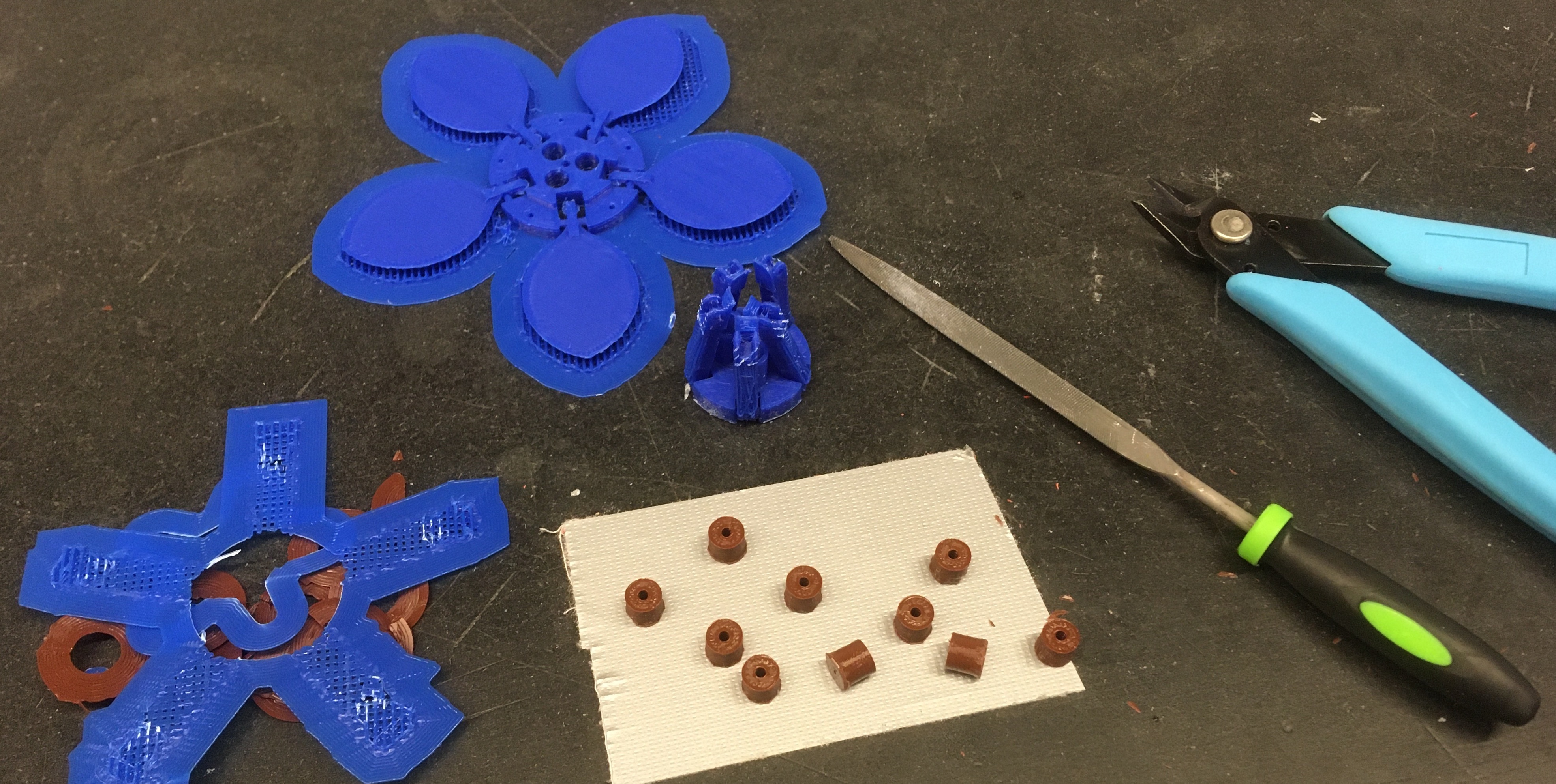 Sanding and Trimming 3D Printed Flower Parts