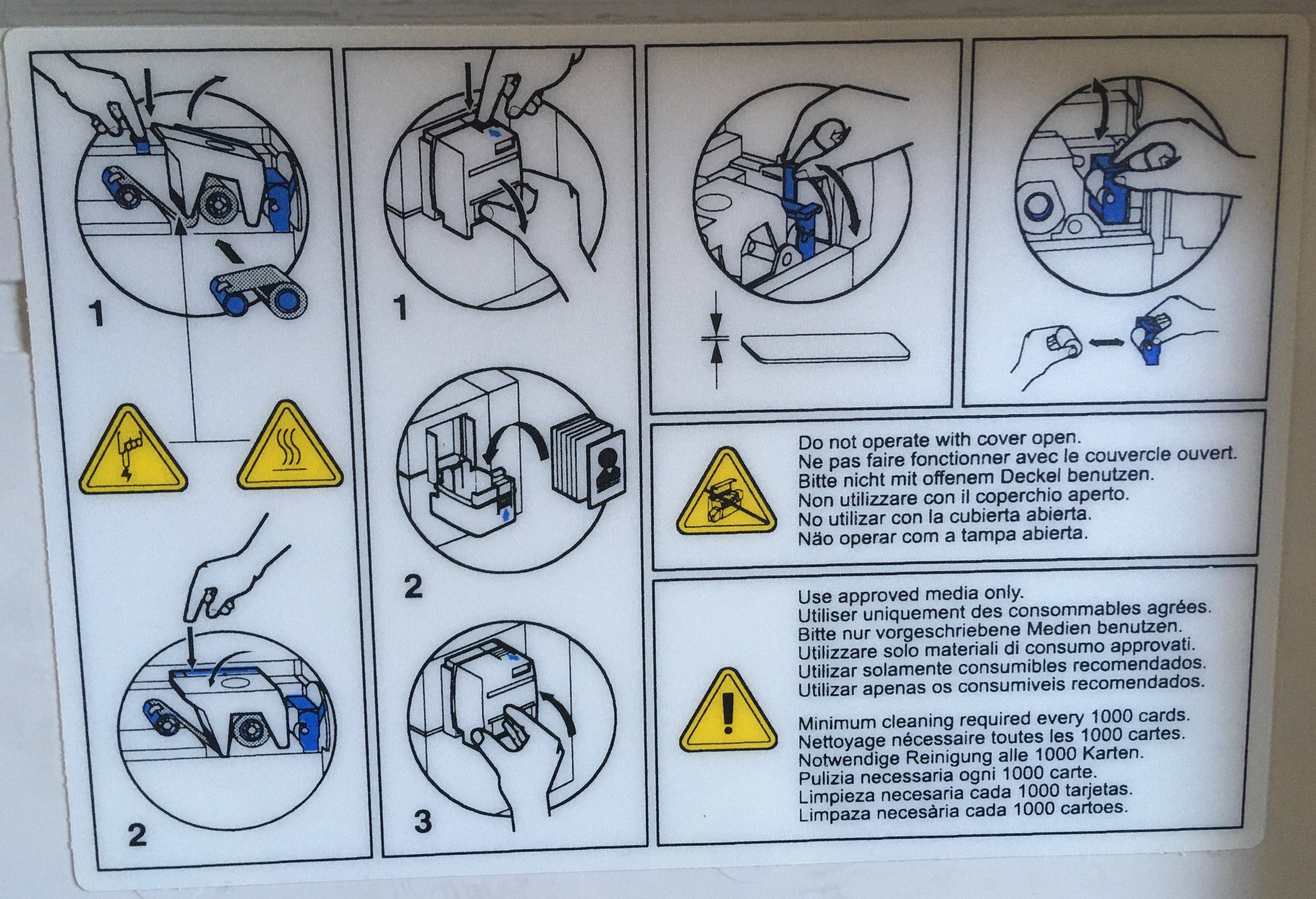 Instructions for Ribbon, Card, and Lint Roller Replacement