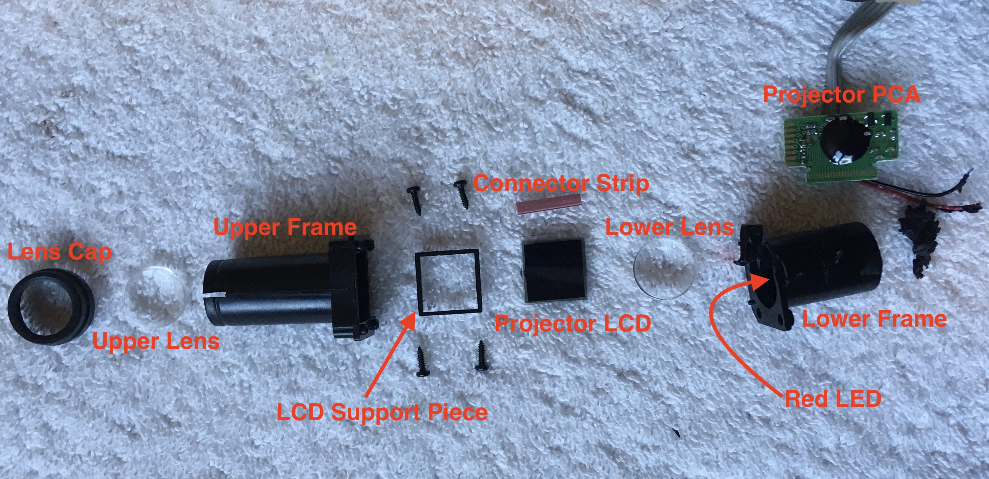 Fully Disassembled Projection Unit