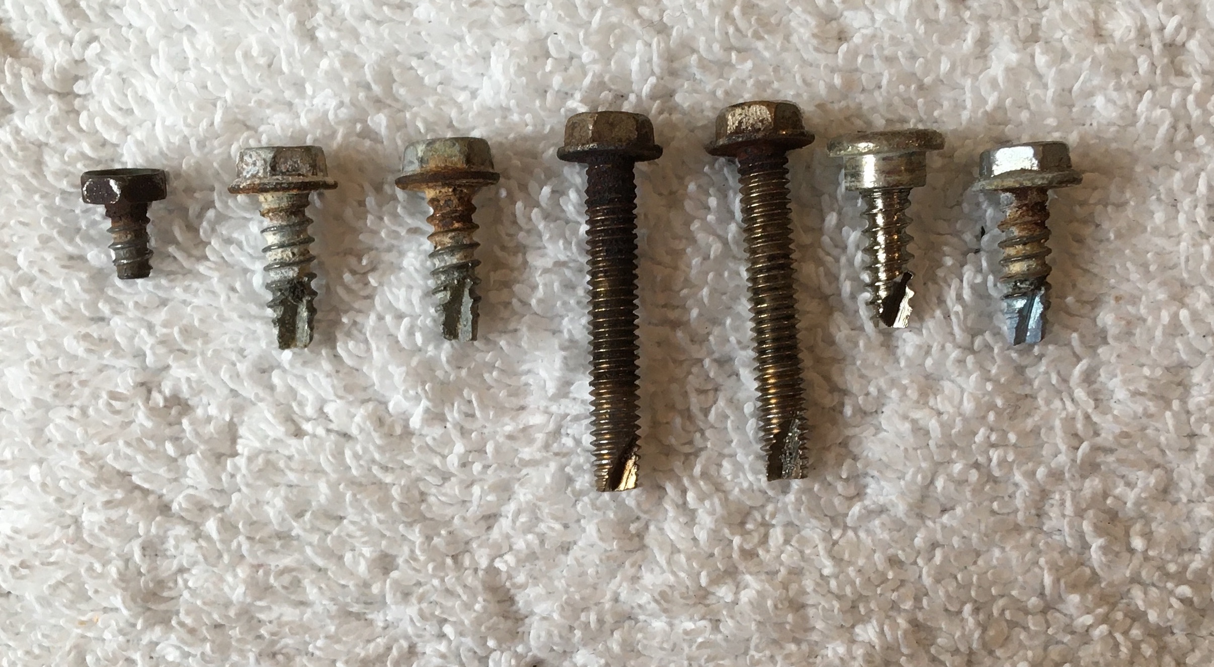 Bolts Laid Out in a Line