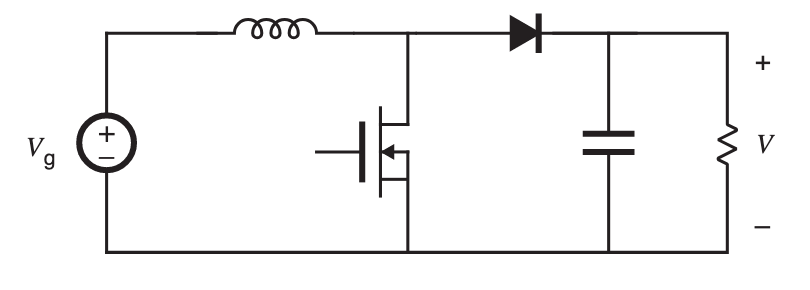 Circuit with Applied Voltage, Inductor, Transistor, Diode, Capacitor, and Output Load