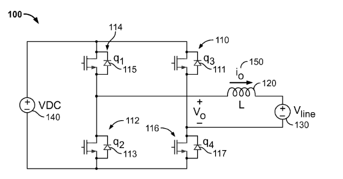 Circuit with Applied Voltage, Four Transistors, Inductor, and Output Voltage