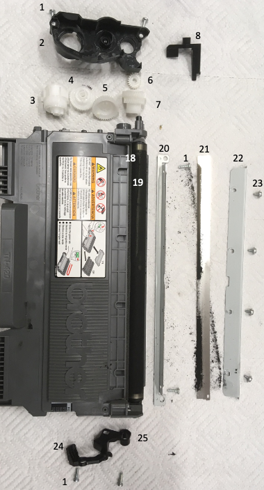 Labelled Exploded View of Laser Printer